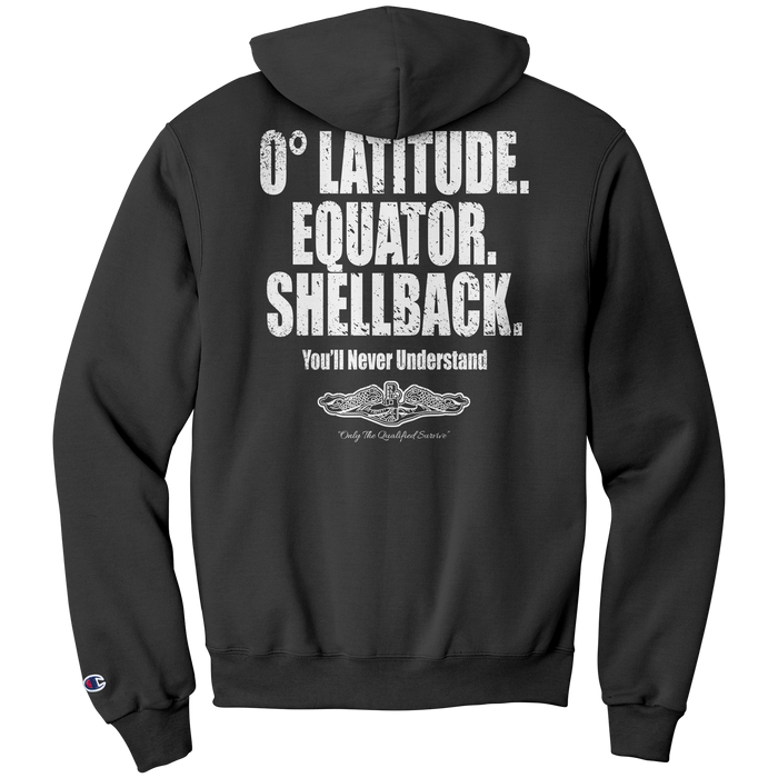 0 Degree Latitude. Equator. Shellback. Hoodie Back