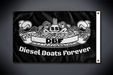 Diesel Boats Forever DBF Flag (Side 2 - Double Sided - Outdoor Use)