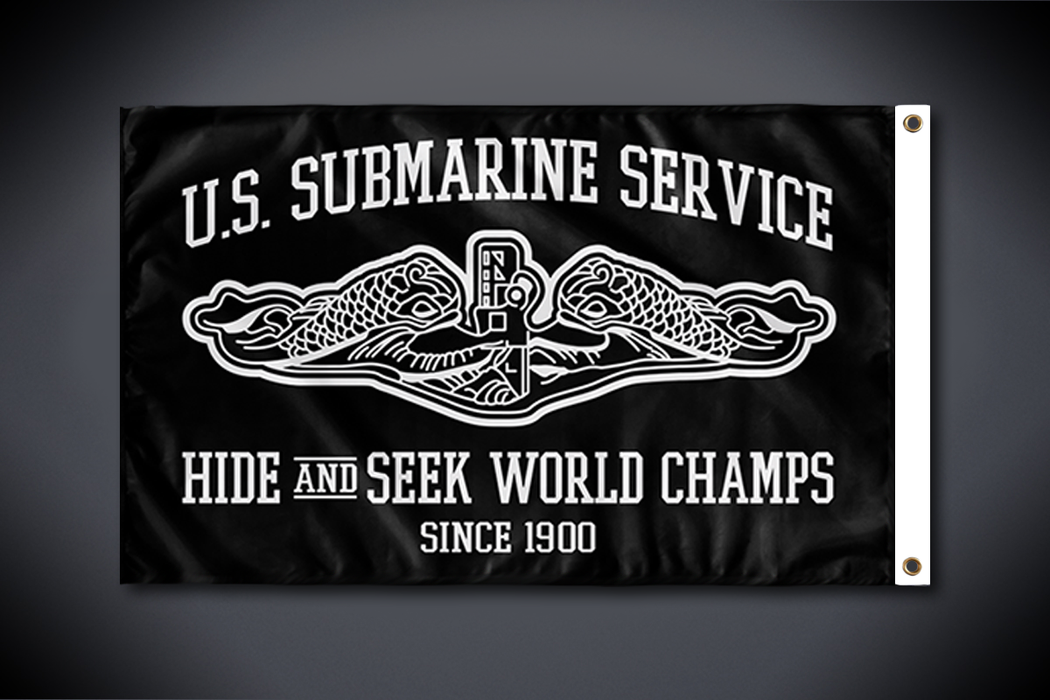 U.S. Submarine Service Hide and Seek World Champs Flag (Side 2 - Double Sided - Outdoor Use)