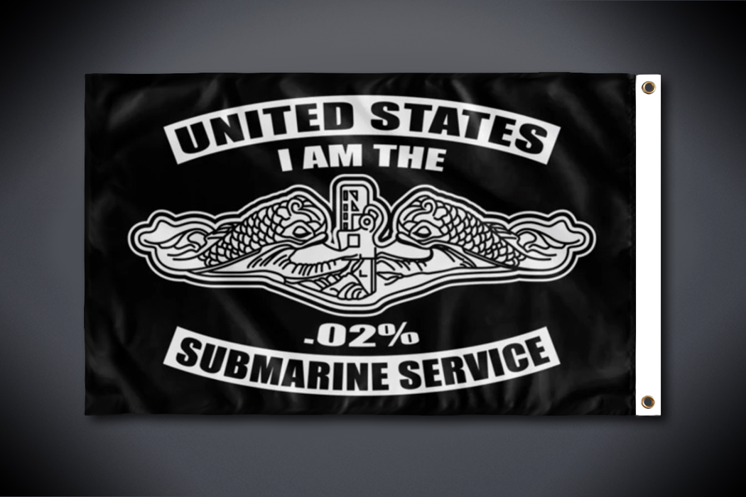 United States Submarine Service Flag - I Am The .02% (Side 2 - Double Sided - Outdoor Use)