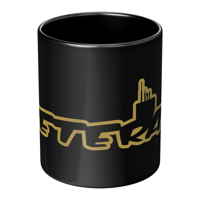 Veteran Coffee Mug in Shape of Submarine - Gold Color - Center View