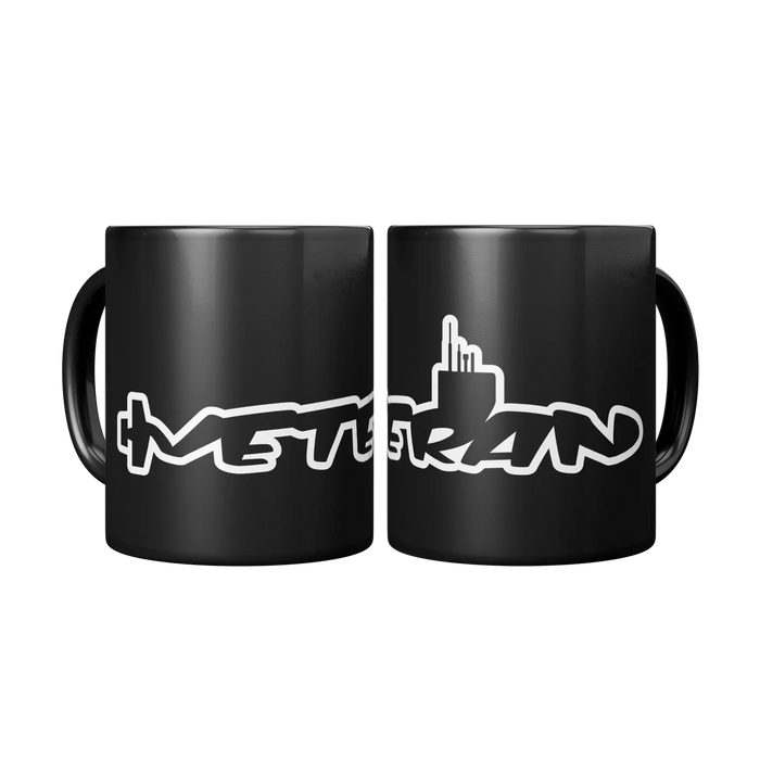 Veteran Coffee Mug in Shape of Submarine - White Color - Front & Back