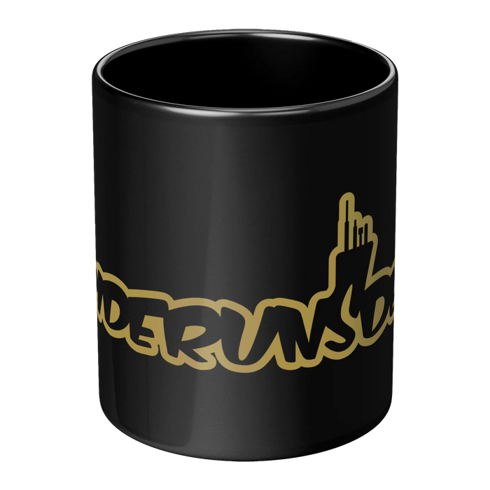 Pride Runs Deep Coffee Mug in Shape of Submarine - Gold Color - Center View