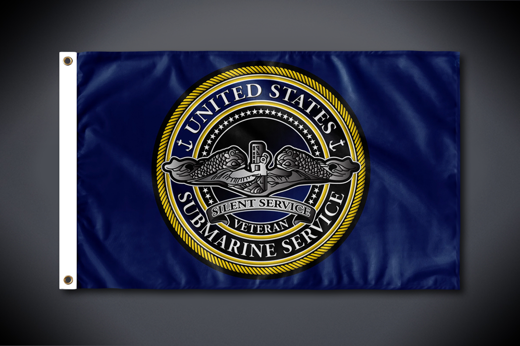 United States Submarine Service Flag - Classic Veteran (Side 1 - Double Sided - Outdoor Use)