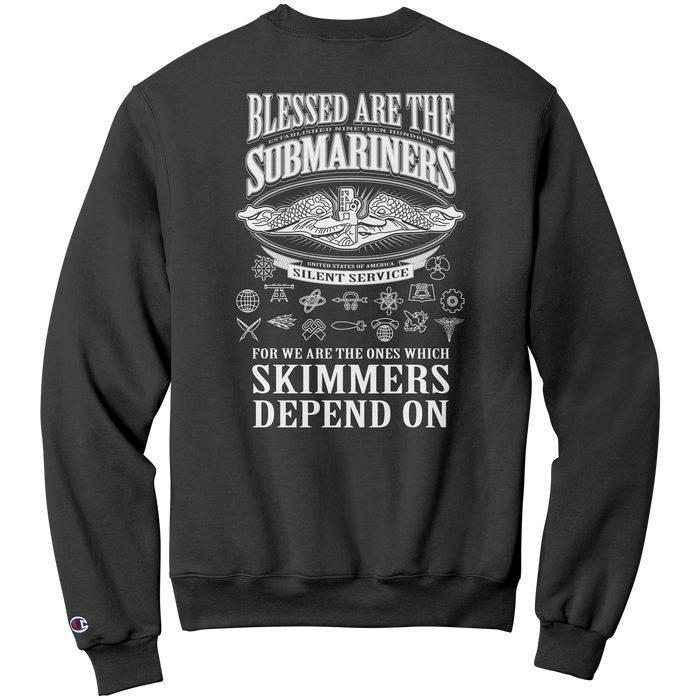 Submarine Service Sweatshirt Blessed Are The Submariners Sweatshirt Back