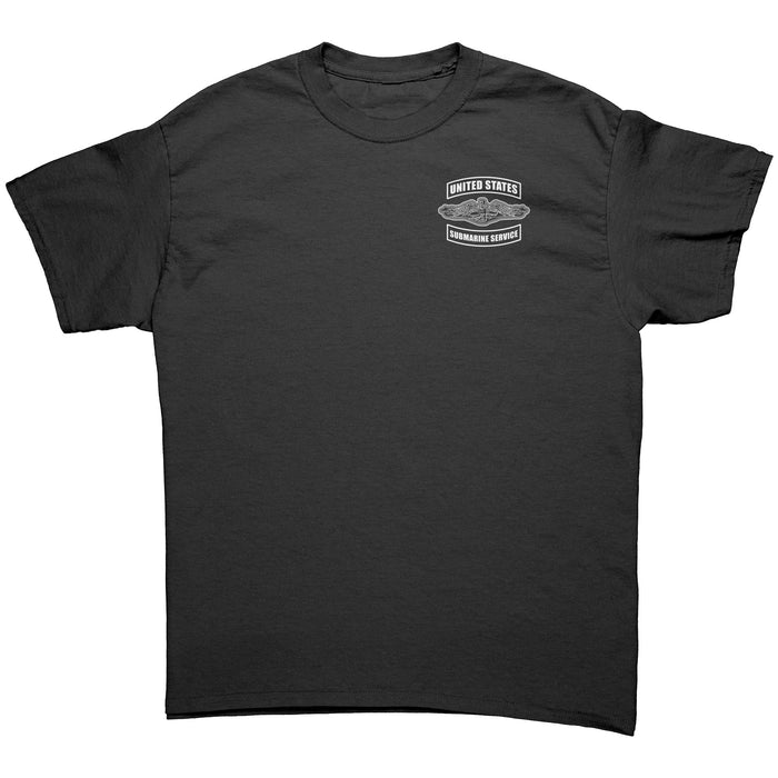 United States Submarine Service Arctic - Atlantic - Indian - Pacific - T-Shirt (Submarine Service with Dolphins Front Left Chest) Front
