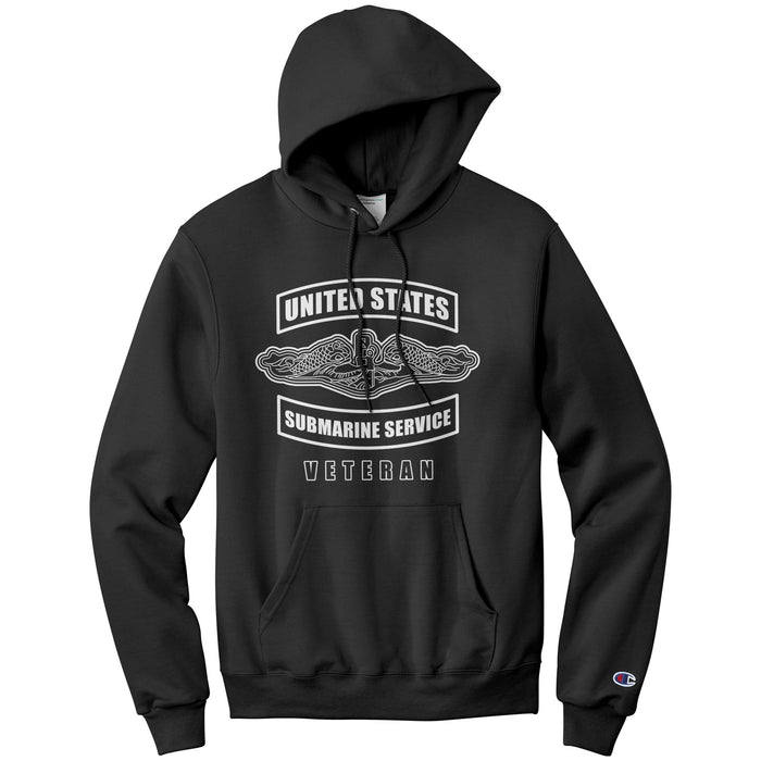 United States Submarine Service Hoodie - Deep, Silent, Fast and Deadly - Chief (Veteran Submariner with Dolphins Front Chest)