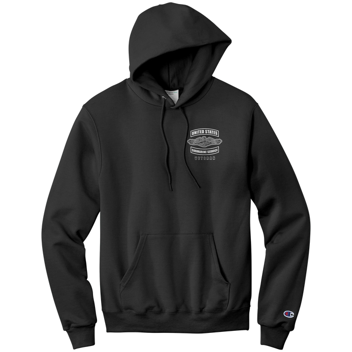 Silent Strength. Enduring Legacy. Hoodie -Front Left Chest Veteran with Dolphins