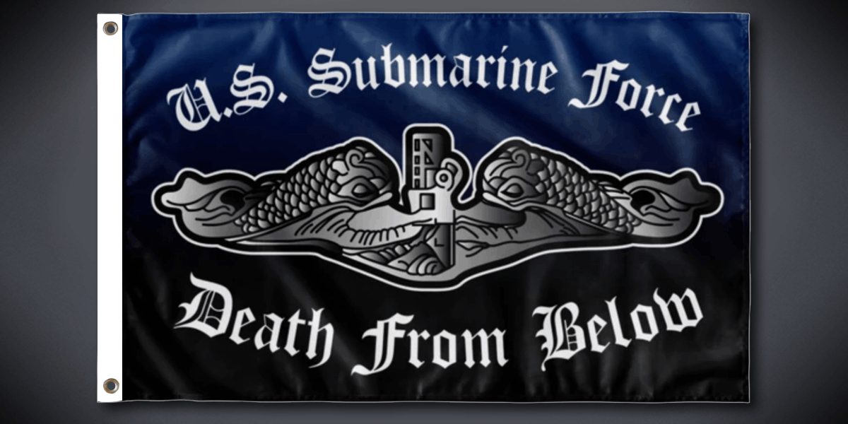 Us Submarine Force Death From Below Flag Double Sided Outdoor Use — Silent Service Products 1342